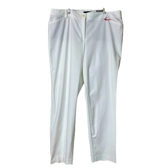 Talbots NEW Hampshire Ankle Pants Straight Leg White Stretch Women's Size 16 - Picture 2 of 8